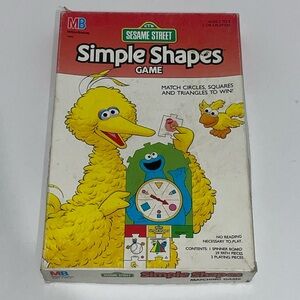 Sesame Street Muppets Simple Shapes Game Milton Bradley 1989 Vintage